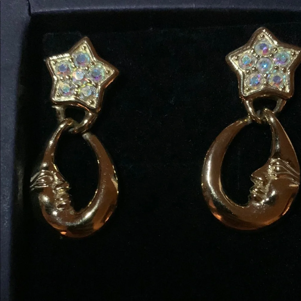 Vintage Kirk's Folly Moon & Star Earrings
